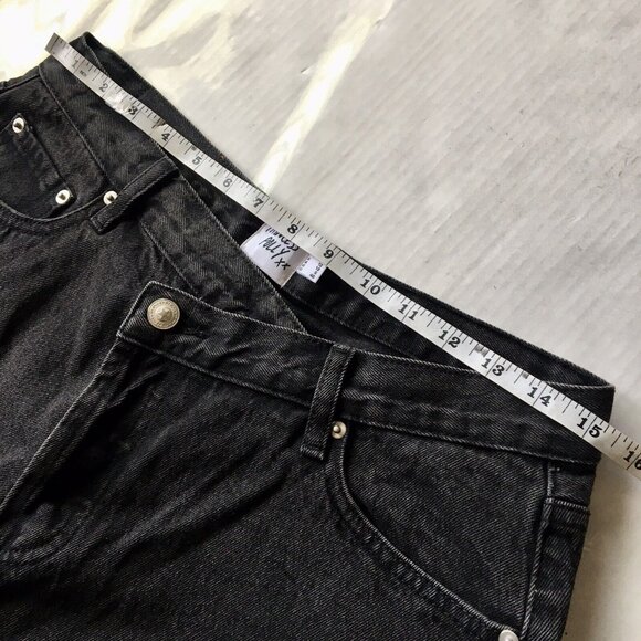 Princess Polly Crossover Asymmetric Straight Leg Button Fly Dark Size 8 - Picture 7 of 9